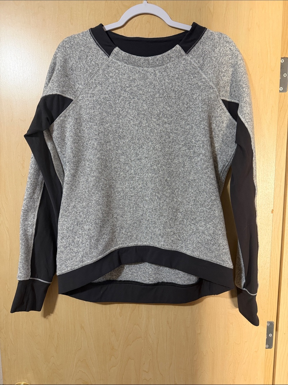 lululemon athletica Gray and Black Crewneck warm sweater. Size 8. Like New.